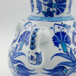 Handmade Ceramic Kandil Vase (20cm) Blue and White Floral Triple Handled Form - Image 5