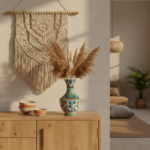 Handmade Ceramic Vase (30cm) - Turquoise & Terracotta Floral Design - Textured Iznik Decor - Image 2