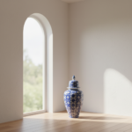 Handmade Ceramic Grand Shah Jar (60cm) Baba Nakkas Style Rumi & Hatayi Blue White Floor Vase - Image 3