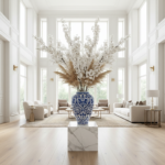 Handmade Ceramic Grand Shah Jar (60cm) Blue and White Imperial Medallion Semse Pattern Floor Vase - Image 2