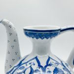 Handmade Ceramic Ewer Pitcher (20cm) Blue and White Rumi Segment Pattern - Image 4