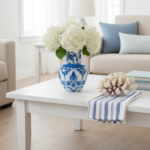 Handmade Ceramic Vase (20cm) - Classic Blue & White Tulips with Petal Collar - Traditional Iznik Decor - Image 2