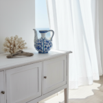 Handmade Ceramic Ewer (20cm) - Blue and White Panel Pattern - Traditional Ibrik Form - Image 8