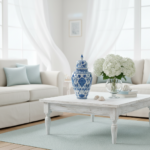 Handmade Ceramic Shah Jar (30cm) Classic Blue and Turquoise Hatayi Lotus Pattern Vase - Image 2