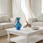 Handmade Ceramic Vase (30cm) - Ottoman Galleon Ships & Evil Eye Pattern - Nautical Iznik Art - Image 2