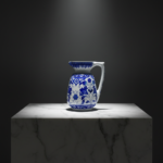Handmade Ceramic Pitcher Vase (20cm) Royal Cobalt Blue and White Palace Garden