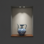 Handmade Ceramic Ewer (20cm) - Blue and White Panel Pattern - Traditional Ibrik Form - Image 7