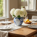 Handmade Ceramic Vase (20cm) - Classic Blue & White Floral Medallions - Traditional Iznik Decor - Image 2