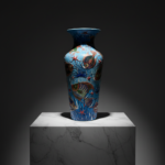 Handmade Ceramic Grand Column Vase (60cm) Embossed Aegean Aquarium & Coral Reef Floor Vase