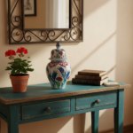 Handmade Ceramic "Kupecik" Ginger Jar (20cm) - Textured Relief Floral Pattern - Lidded Iznik Vase - Image 2