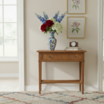 Handmade Ceramic Hexagonal Vase (25cm) - Ottoman "Saz" Style Leaves - Faceted Body & Turquoise Accents - Image 4