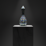 Handmade Ceramic Fluted Nightingale Vase with Lid (30cm) Polychrome Floral Pattern