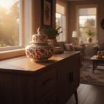 Handmade Ceramic Classic Iznik Jar with Lid Red Tulip and Meander Border - Image 2