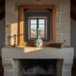 Handmade Ceramic "Gonca" Vase (25cm) - Emerald Green Neck & Tulip Garden Pattern - Mediterranean Home Decor - Image 4