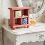 Handmade Wooden Mini Chest & Ceramic Drawer Set (4-Slot) - Rustic Vanity & Desk Organizer for Jewelry, Art Supplies, Trinkets - Image 6