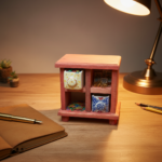 Handmade Wooden Mini Chest & Ceramic Drawer Set (4-Slot) - Rustic Vanity & Desk Organizer for Jewelry, Art Supplies, Trinkets - Image 3