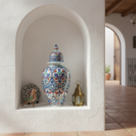 Handmade Ceramic Grand Shah Vase with Lid (60cm) Imperial Floral Lattice Pattern - Image 6