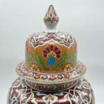 Handmade Ceramic "Shah" Ginger Jar (30cm) - Rare Amber/Orange Ground & Cypress - Traditional Lidded Decor - Image 4