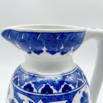 Handmade Ceramic Pitcher Vase (20cm) Royal Cobalt Blue and White Palace Garden - Image 3