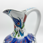 Handmade Ceramic Footed Pitcher Vase (30cm) - Classic Red Tulip Pattern - Timeless Ottoman Art Decor - Image 4