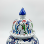 Handmade Ceramic "Kupecik" Ginger Jar (20cm) - Classic Iznik Tulip & Carnation Pattern - Lidded Home Decor - Image 4