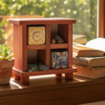 Handmade Wooden Mini Chest & Ceramic Drawer Set (4-Slot) - Rustic Vanity & Desk Organizer for Jewelry, Art Supplies, Trinkets - Image 2