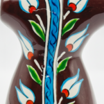 Handmade Ceramic Ottoman Kaftan Sculpture (12-15cm) - Brown "Sultan's Robe" with White Tulips - Cultural Shelf Decor - Image 3