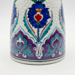 Handmade Ceramic Conical Vase (25cm) - Embossed Dotted Texture & Purple Accents - Elegant Bud Vase - Image 4