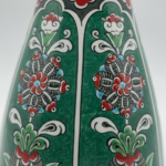 Handmade Ceramic Conical Vase (25cm) - Emerald Green Vertical Panels - Flared Rim Iznik Decor - Image 4