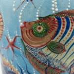 Handmade Ceramic Grand Column Vase (60cm) Embossed Aegean Aquarium & Coral Reef Floor Vase - Image 4