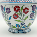 Handmade Ceramic Classic Vase (30cm) - Cobalt Blue Shoulder & Spring Blossoms - Timeless Floral Decor - Image 3