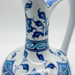 Handmade Ceramic Pitcher (20cm) - Blue and White Pattern - Lion's Mouth Vase - Image 4