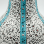 Handmade Ceramic Tall Pitcher (40cm) - Turquoise Stripes & Golden Horn Pattern - Mediterranean Decor - Image 3