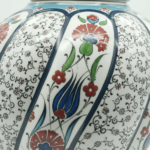 Handmade Ceramic Large Lidded Jar (50cm) Swirling Golden Horn & Floral Pattern - Grand Temple Jar Centerpiece - Image 4