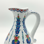 Handmade Ceramic Pitcher (25cm) - Red Tulips & Blue Hyacinths - Elegant Slender Form - Image 4