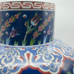 Handmade Monumental Iznik Floor Vase (50cm) - Deep Cobalt Blue & Floating Flora - Ottoman Art Decor - Image 3