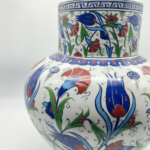 Handmade Ceramic Large Palace Vase (50cm) - Grand Red & Blue Tulip Pattern - Monumental Statement Piece - Image 3