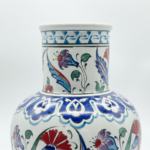 Handmade Ceramic Vase (30cm) - Red Carnation & Blue Saz Leaf Pattern - Classic Iznik Floral Vase - Image 4