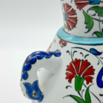 Handmade Ceramic "Kandil" Vase (20cm) - Traditional Mosque Lamp Shape with Red Tulips - Handled Iznik Decor - Image 4