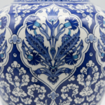Handmade Ceramic Grand Shah Jar (60cm) Blue and White Imperial Medallion Semse Pattern Floor Vase - Image 4