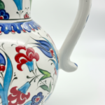 Handmade Ceramic Pitcher Vase (20cm) Classic Red Carnation and Blue Tulip Pattern - Image 4