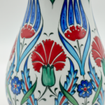 Handmade Ceramic "Pear" Vase (20cm) - Red Carnations & Blue Tulips - Classic Armudi Form - Image 3