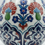 Handmade Ceramic "Nightingale" Surahi Jar (30cm) - Lidded Polychrome Floral Art - Red, Blue & Green - Image 3
