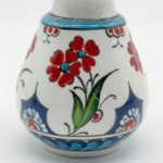 Handmade Ceramic Petite "Kandil" Vase (15cm) - Red Spring Blossoms - Traditional Iznik Decor - Image 3