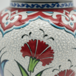 Handmade Ceramic "Kupecik" Ginger Jar (20cm) - Textured Relief Floral Pattern - Lidded Iznik Vase - Image 3