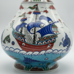 Handmade Ceramic "Galleon" Vase (45cm) - Ottoman Ships & Waves - Symbol of Journey & Abundance - Image 4