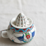 Handmade Ceramic Decorative Lemon Juicer Sculpture - Hand-Painted Iznik Tulips - Kitchen Shelf Decor Accent (Not Food Safe) - Image 4