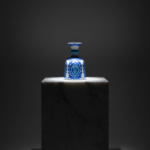 Handmade Ceramic "Bell" Vase (20cm) - Blue & Turquoise Medallion - Coastal Style Vase