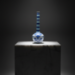 Handmade Ceramic Long-Neck Vase (25cm) - Classic Blue & White Floral Art - Iznik Decor