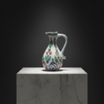 Handmade Ceramic Pitcher (25cm) - Textured "Dot" Art - Pastel Florals & Embossed Surface